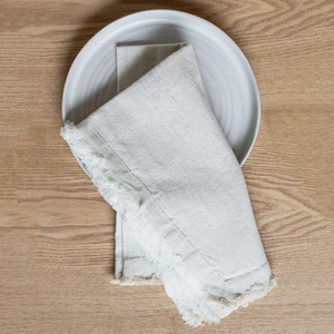 DINING - DINNER NAPKINS - Fringe Edge cotton/linen, Set of 4