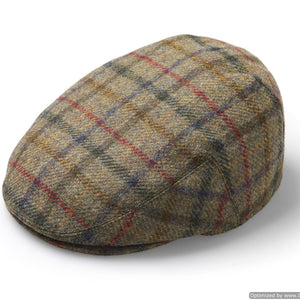 HATS-Flat Cap - Multicheck - Moss - Unisex - Made in England - Pleasant Beach Living