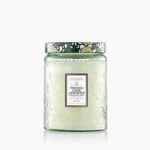 CANDLE- French Cade Lavender, Voluspa 18 oz Candle - Pleasant Beach Living