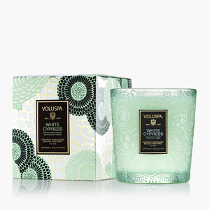 CANDLE- Voluspa- White Cypress 9 oz Candle - Pleasant Beach Living