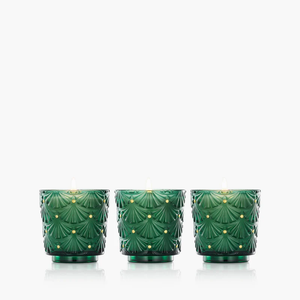 CANDLE -Voluspa Noble Fir Boxed Pedestal Trio - Pleasant Beach Living
