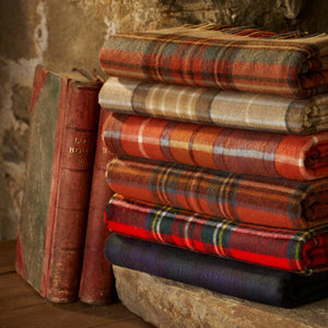 BLANKET- Tartan Plaid - Merino Lambswool Throw Blankets - Made in UK