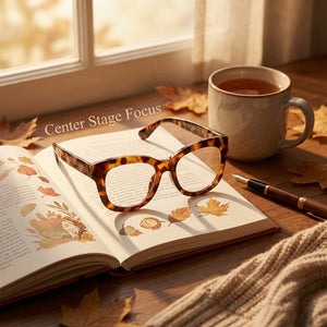 Peepers Center Stage Focus eyeglasses with clear lenses and stylish frames, designed for comfortable everyday wear.