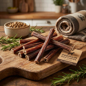 All-natural beef gullet dog treats from Jojo Modern Pets, 25-pack, showing chewy, textured treats suitable for dogs.