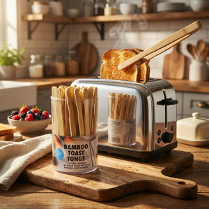 KITCHEN-Bamboo Toast Tongs