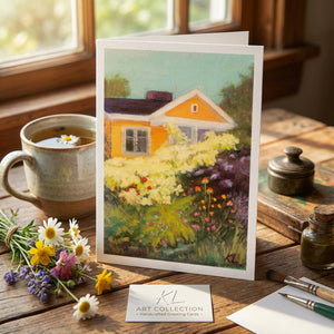 Dogwood greeting card featuring painted artwork by local artist Kathy Levine, designed by Pleasant Beach Living.