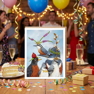 HnC Party Friends greeting card featuring colorful party-themed illustrations, perfect for celebrating with friends.