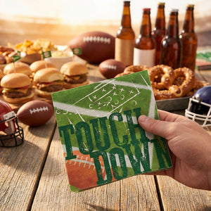 DINING-Paper Cocktail Napkins Pack of 20 Touchdown Football
