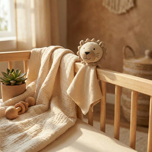 BABY- Lion - Organic Baby Lovey Security Blanket Cuddle Cloth - Pleasant Beach Living