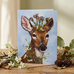 Woodland Princess greeting card by HnC featuring a whimsical princess surrounded by forest elements on a charming card.