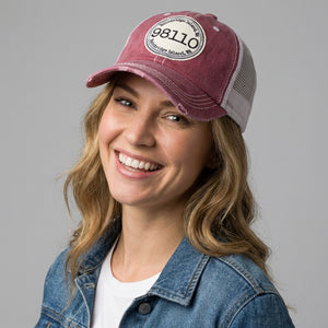 dkhandmade Bainbridge Island, Washington 98110 hat, stylish casual clothing accessory with a comfortable fit and unique design.