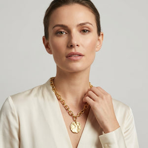JEWELRY- Gold Medallion Chain Necklace