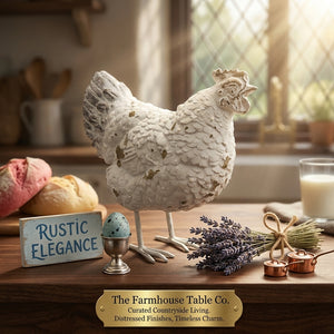 Whimsical hen decor by Pleasant Beach Living, featuring a charming, colorful hen figure suitable for various home styles.