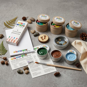 Little Explorer Kit by elseware unplug eco-kids, featuring eco-friendly toys for creative outdoor play with colorful, sustainable materials.