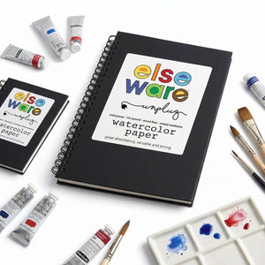 Large 7x10in ART Watercolor Paper Pad by elseware unplug for watercolor painting, 110lb cotton rag, eco-friendly art supplies