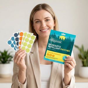 Cliganic mosquito repellent patches in a pack of 90, designed to protect against insects and bugs naturally.