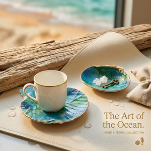 Handmade painted shells with tie-dye design from PEO, showcasing vibrant colors and unique patterns on natural shell surfaces.