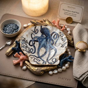 Handmade medium-sized painted shell octopus by PEO, featuring vibrant colors and detailed craftsmanship on natural shells.
