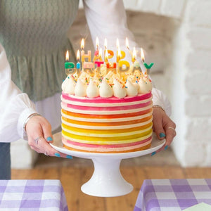 DINING- CANDLES- Rainbow Happy Birthday Candles