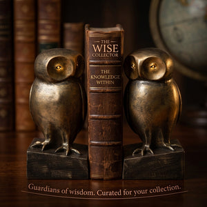 Set of 2 BV owl bookends, decorative accents featuring detailed owl designs for stylish book organization and home decor.