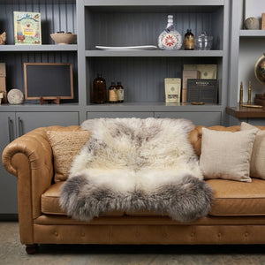 SHEEPSKIN- German Blackhead Sheepskin, Natural Multi-Tone Taupe