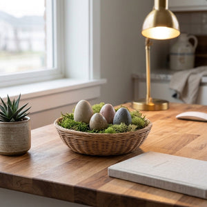 DECOR-Carved Stone/Marble Egg, 4 Styles
