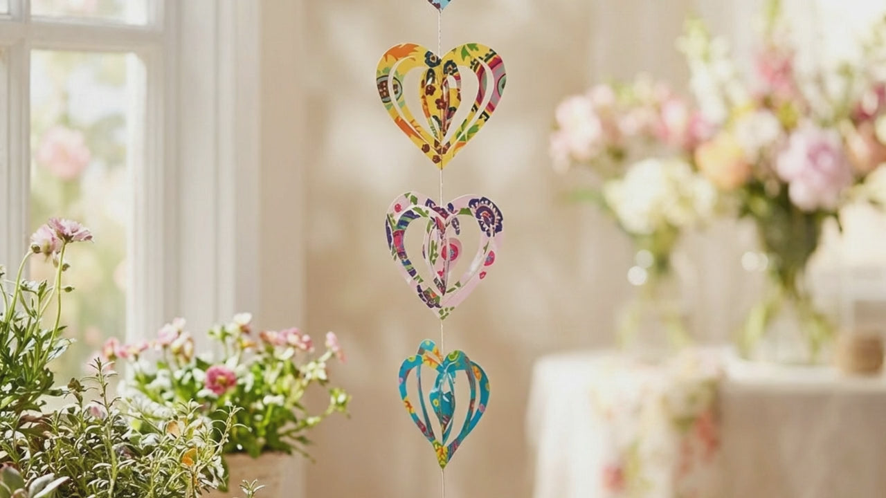 Video for GARLAND-Suzani Print-Large Heart Paper Garland