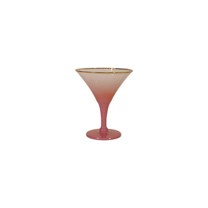 8 oz. Cocktail Glass with Gold Color Rim, Pink